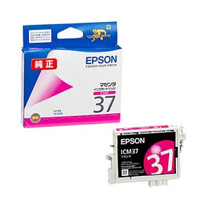 【純正品】 エプソン（EPSON） インクカートリッジ マゼンタ 型番：ICM37 単位：1個