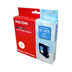 【純正品】 リコー（RICOH） インクカートリッジ シアン 型番：GC21CH 単位：1個