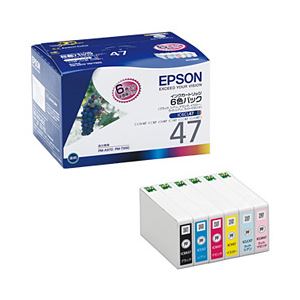 【純正品】 エプソン（EPSON） インクカートリッジ 6色セット 型番：IC6CL47 単位：1箱（6色）