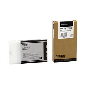 【純正品】 エプソン（EPSON） インクカートリッジ ブラック 型番：ICBK39A 単位：1個