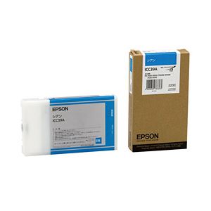 【純正品】 エプソン（EPSON） インクカートリッジ シアン 型番：ICC39A 単位：1個