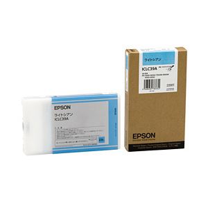 【純正品】 エプソン（EPSON） インクカートリッジ ライトシアン 型番：ICLC39A 単位：1個