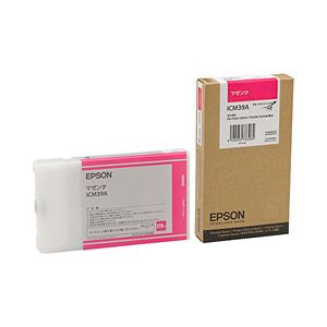 【純正品】 エプソン（EPSON） インクカートリッジ マゼンタ 型番：ICM39A 単位：1個