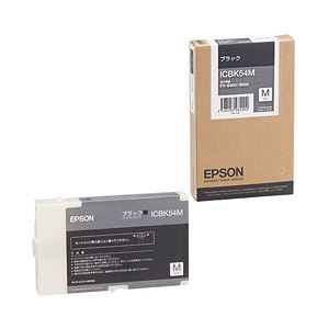 【純正品】 エプソン（EPSON） インクカートリッジ ブラック・Mサイズ 型番：ICBK54M 単位：1個