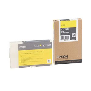 【純正品】 エプソン（EPSON） インクカートリッジ イエロー・Mサイズ 型番：ICY54M 単位：1個