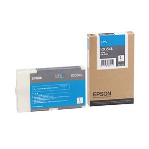【純正品】 エプソン（EPSON） インクカートリッジ シアン・Lサイズ 型番：ICC54L 単位：1個