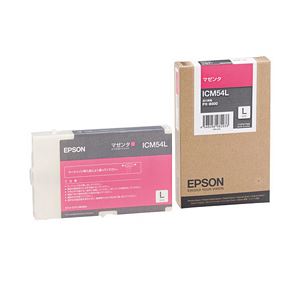 【純正品】 エプソン（EPSON） インクカートリッジ マゼンタ・Lサイズ 型番：ICM54L 単位：1個