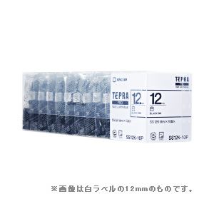 「テプラ」PROシリーズ 業務用10個入 透明ラベル 透明に黒文字 12mm