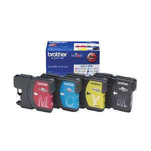 【純正品】 ブラザー工業（BROTHER） インクカートリッジ 4色セット 型番：LC11-4PK 単位：1箱（4色セット）