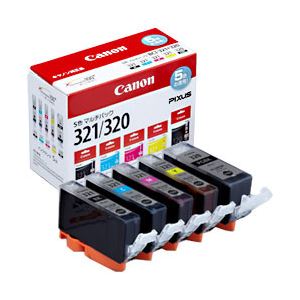【純正品】 キャノン（Canon） インクカートリッジ 5色マルチパック 型番：BCI-321+320／5MP 単位：1箱（5色セット）