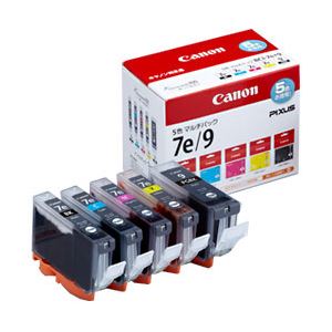 【純正品】 キャノン（Canon） インクカートリッジ 5色マルチパック 型番：BCI-7e9／5MP 単位：1箱（5色セット）