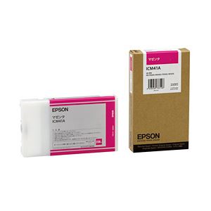 【純正品】 エプソン（EPSON） インクカートリッジ マゼンタ 型番：ICM41A 単位：1個
