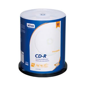 ativa CD-R 700MB ホワイトレーベル スピンドルケース 100枚入