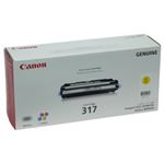【純正品】 キャノン（Canon） トナーカートリッジ イエロー 型番：カートリッジ317（Y） 印字枚数：4000枚 単位：1個