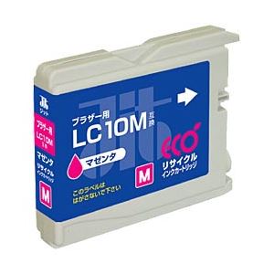 ブラザー工業（BROTHER）プリンター対応 リサイクルインクカートリッジ 対応純正カートリッジ型番：LC10M 色：マゼンタ 単位：1個