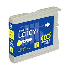ブラザー工業（BROTHER）プリンター対応 リサイクルインクカートリッジ 対応純正カートリッジ型番：LC10Y 色：イエロー 単位：1個