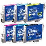 エプソン（EPSON）プリンター対応 リサイクルインクカートリッジ 対応純正カートリッジ型番：IC6CL32 色：6色セット 単位：1箱