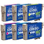 エプソン（EPSON）プリンター対応 リサイクルインクカートリッジ 対応純正カートリッジ型番：IC6CL50 色：6色セット 単位：1箱（6色セット）