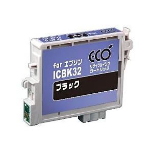 エプソン（EPSON）プリンター対応 リサイクルインクカートリッジ 対応純正カートリッジ型番：ICBK32 色：ブラック 単位：1個