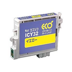 エプソン（EPSON）プリンター対応 リサイクルインクカートリッジ 対応純正カートリッジ型番：ICY32 色：イエロー 単位：1個
