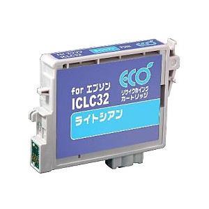 エプソン（EPSON）プリンター対応 リサイクルインクカートリッジ 対応純正カートリッジ型番：ICLC32 色：ライトシアン 単位：1個