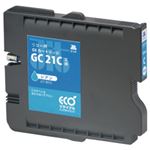 リコー（RICOH）プリンター対応 リサイクルインクカートリッジ 対応純正カートリッジ型番：GC21C 色：シアン 単位：1個
