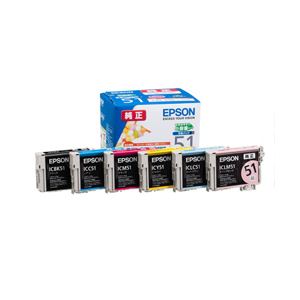 【純正品】 エプソン（EPSON） インクカートリッジ 6色セット 型番：IC6CL51 単位：1箱（6色セット）