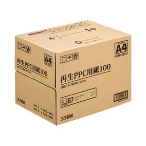 【まとめ買い】王子製紙 再生PPC用紙100 A4 1セット（500枚×10冊／5000枚）