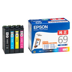 【純正品】 エプソン（EPSON）対応 インクカートリッジ 4色セット 1箱（4色セット） 型番：IC4CL69