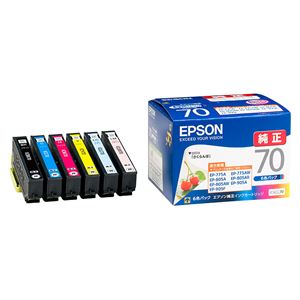 【純正品】 エプソン（EPSON）対応 インクカートリッジ 6色セット 1箱（6色セット） 型番：IC6CL70