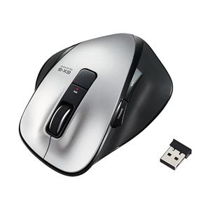 ELECOM（エレコム） ワイヤレス5ボタンBlueLEDマウス シルバー M-XG2DBSV 1個