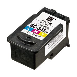 キャノン（Canon）プリンター対応 エコリカ リサイクルインクカートリッジ 対応純正カートリッジ型番：BC-341 色：カラー 単位：1個
