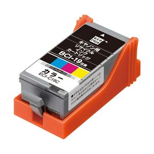 キャノン（Canon）プリンター対応 エコリカ リサイクルインクカートリッジ 対応純正カートリッジ型番：BCI-19 色：カラー 単位：1個