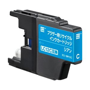 ブラザー工業（BROTHER）プリンター対応 エコリカ リサイクルインクカートリッジ 対応純正カートリッジ型番：LC12C 色：シアン 単位：1個