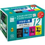ブラザー工業（BROTHER）プリンター対応 エコリカ リサイクルインクカートリッジ 対応純正カートリッジ型番：LC12-4PK 色：4色セット 単位：1個（4色セット）