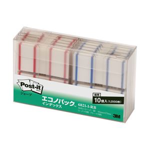 【まとめ買い】ポストイット（R） ジョーブ インデックス （4.36×2.3cm） 赤・青セット 1パック（1000枚）