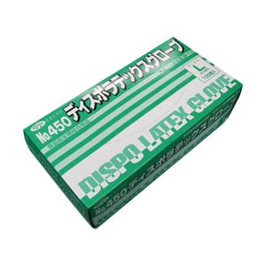 エブノ No.450 ディスポラテックスグローブ 粉つき Lサイズ 1箱100枚