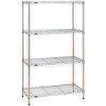 エレクター 4段ラックセット シルバー 120×45×160 1台