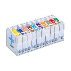 カラーナンバーラベル ロールタイプ アソート HK753Rコミ 10巻（300片x10）