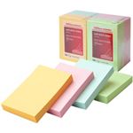 粘着メモ エコノミーパック ハーフ パステル 7.6×5.1cm 1パック／12冊 1箱（12パック） 1413963-ハコ