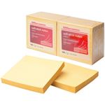 粘着メモ エコノミーパック ノート イエロー 7.6×7.6cm 1パック／12冊 1箱（18パック） 553982-ハコ