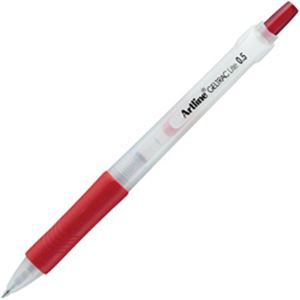 （業務用セット） ノック式ゲルボールペン ボール径：0.5mm 赤 1本 【×50セット】
