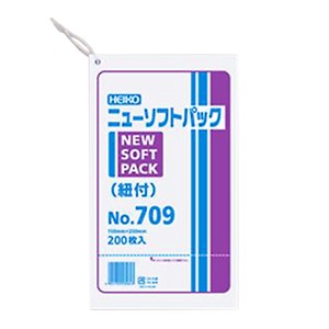 （業務用セット） 紐付ポリエチレン袋200枚入 薄口タイプNO.9 25cmx15cm 【×20セット】