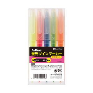 （業務用セット） ツイン蛍光ペン 5色セット 【×10セット】
