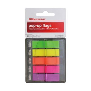 （業務用セット） 粘着メモ フィルムタイプ ノートSS ポップアップ 蛍光 4.5x1.2cm 1パック（5冊） 【×10セット】