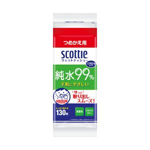 （業務用セット） クレシア スコッティ ウェットティシュー 詰替用 1パック（130枚） 【×10セット】