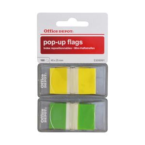 （業務用セット） 粘着メモ インデックス フィルム イエロー・グリーン 4.5x2.5cm 1パック（2冊） 【×10セット】