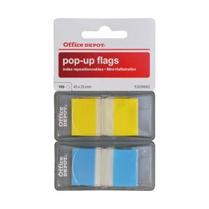 （業務用セット） 粘着メモ インデックス フィルム イエロー・ブルー 4.5x2.5cm 1パック（2冊） 【×10セット】