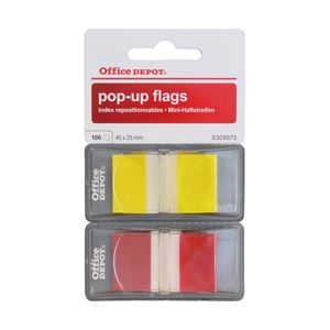 （業務用セット） 粘着メモ インデックス フィルム イエロー・レッド 4.5x2.5cm 1パック（2冊） 【×10セット】