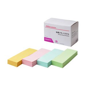 （業務用セット） 粘着メモ エコノミーパック ふせん パステル 7.6×2.5cm 1パック（10冊） 【×10セット】